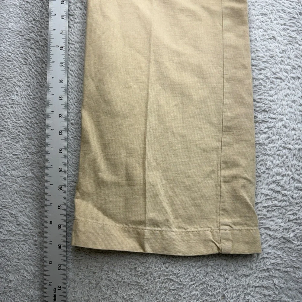 Banana Republic Mens 32x30 Tan Linen Cotton Blend Herringbone Straight Leg Pants